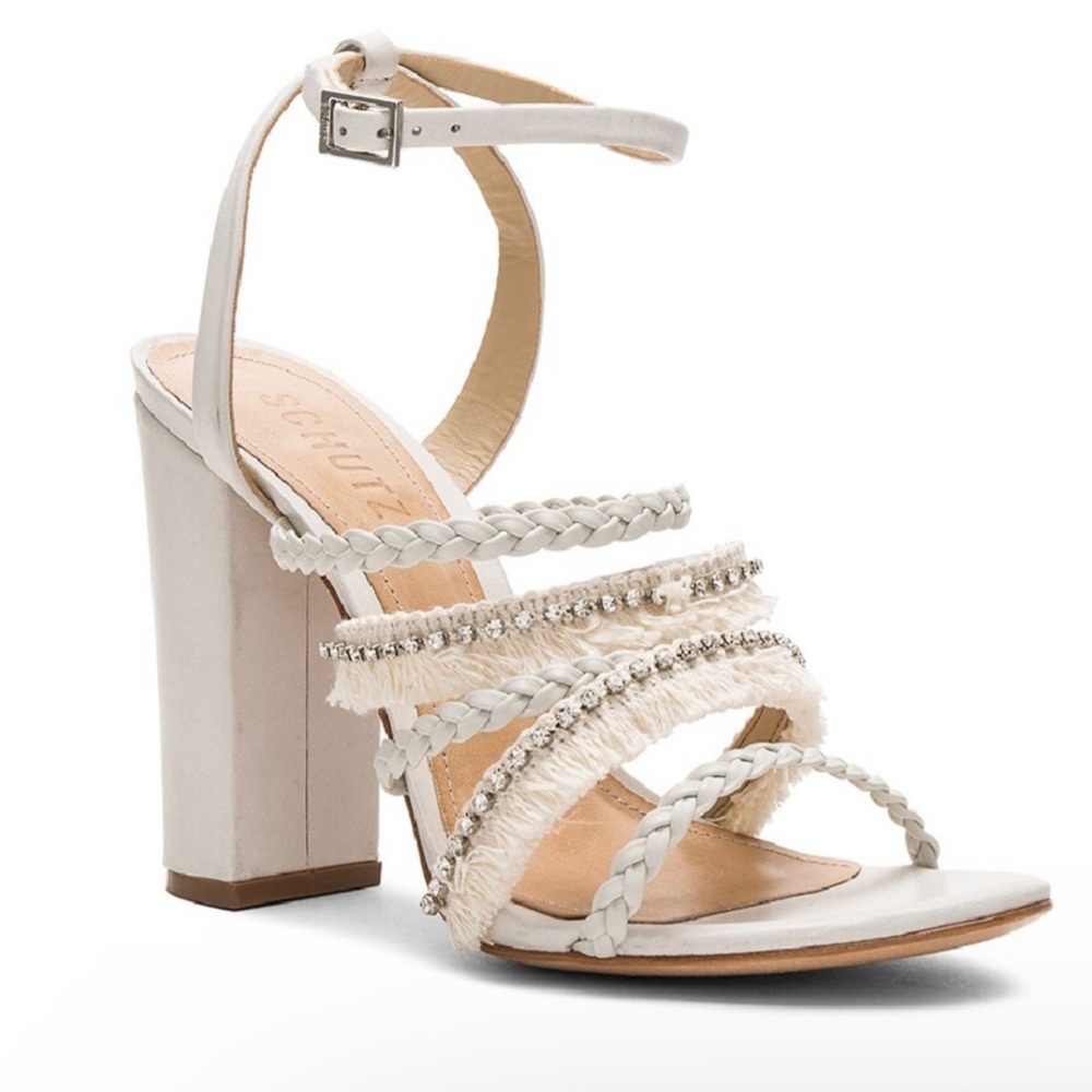 NEW SCHUTZ REVOLVE IVORY SANDALS